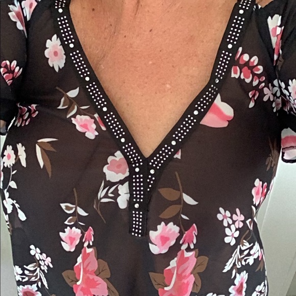 Blouse Sexy Sheer off shoulder, with stones in excellent shape size S/M … - Picture 7 of 9